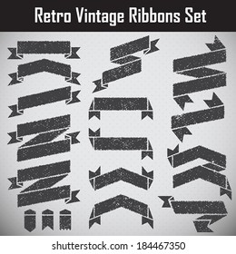 Retro styled ribbons collection Set.
