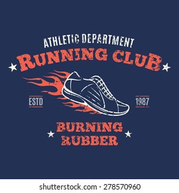 Retro Styled Running Club Logo