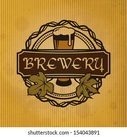 retro styled seal of beer artistic as a pattern of advertising editable layered vector classic froth ritual genuine texture bar isolated black mark ceremony myth fancy german art traditional quality b
