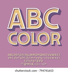 Retro Styled set of alphabet Letters, Numbers and Punctuation symbols.