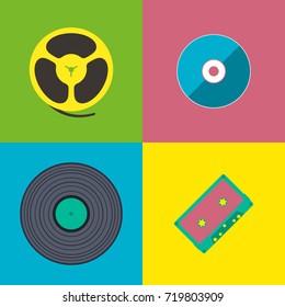 Retro styled set music icons.