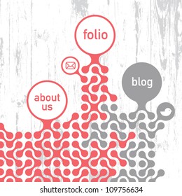 Retro styled site template. Vector illustration, EPS10