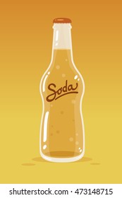 Retro styled soda bottle vector illustration