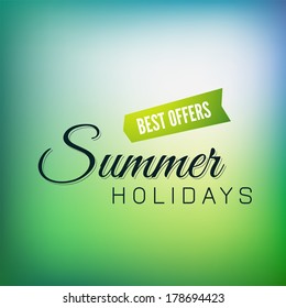 Retro styled summer calligraphic design card, vintage holiday ornament, beach label element