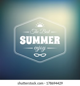 Retro styled summer calligraphic design card, vintage holiday ornament, beach label element