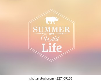 Retro styled Summer calligraphic design card, vintage ornament, beach label element.
