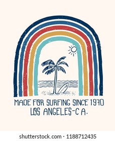 retro styled surfing graphic work