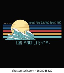 retro styled surfing graphic work