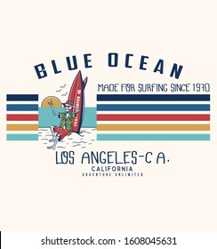 retro styled surfing graphic work