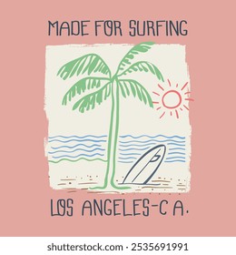 retro styled surfing graphic work