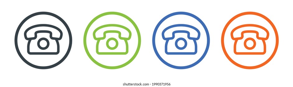 Retro styled telephone icon. Button design vector illustration