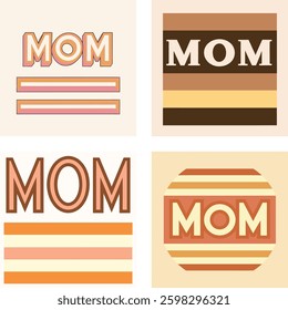 Retro Styled Typography Designs Featuring the Word “MOM”