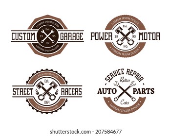 Retro styled vector auto emblems.