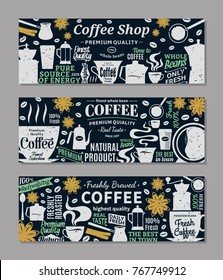 Retro styled vector coffee banners