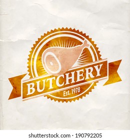 retro styled vector labels of butcher shop bovine butcher animal classic product meat ranch knife isolated swine natural fatal nourishment market fresh mark cattle butchery publishing contour vintage