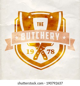 retro styled vector labels of butcher shop beef butcher animal classic product meat farm knife isolated pig natural deadly nurture market fresh mark cow raw murder impression contour aged traditional