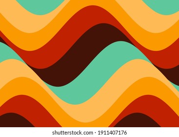 Retro styled wavy wallpaper design