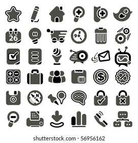 Retro styled web icon set