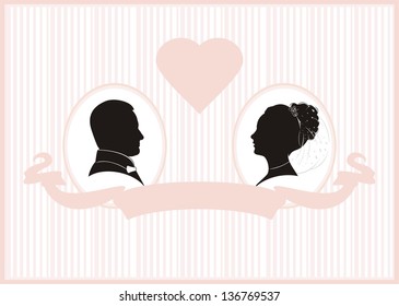 Retro styled Wedding invitation card. Save the Date card.