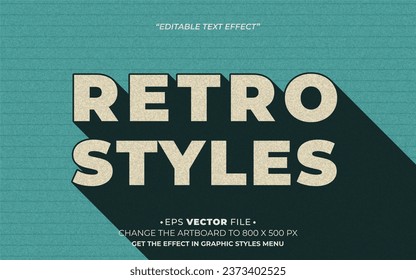 Retro Styles editable text effect template vector 