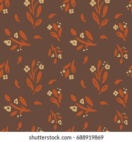 Retro and stylish beautiful bright floral seamless pattern. Abstract Elegance vector illustration texture with forget-me-not. 