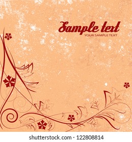 Retro Stylish Floral Background - Vector illustration. Hand drawn floral background. Elements for design