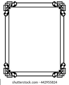 Retro stylish frame, the card layout for decoration