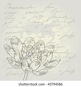 Retro-stylischer Hintergrund mit Text und Blumen