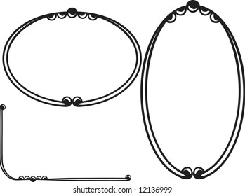 Retro stylized bubble frame set, One Color.