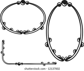 Retro stylized bubble frame set, One Color.