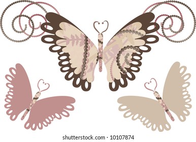 Retro stylized butterflies.