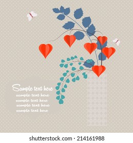 Retro stylized floral vector background
