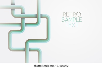 Retro stylized lines with shadows on gradient background with sample text