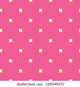 Retro Stylized Polka Dots Seamless Pattern. Allover Dotty Abstract Texture for 1950's Style Trendy Home Decor, Geometric Wallpaper, Fashion Prints Textiles, Girly Scrapbook Backdrop. Pink with Yellow