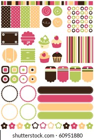 Retro stylized Tags, banners, backgrounds & elements, vector.