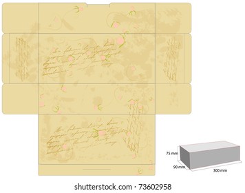 Retro stylized template for box