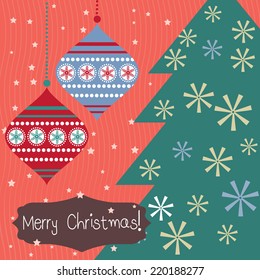 Retro stylized vector Christmas background