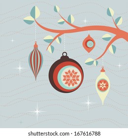 Retro stylized winter (christmas) vector background