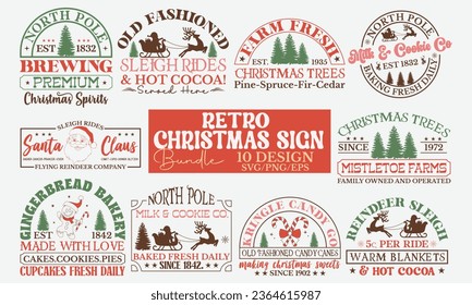 Retro Sublimation Christmas Sign Bundle