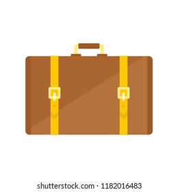 Retro suitcase icon. Flat illustration of retro suitcase vector icon for web design