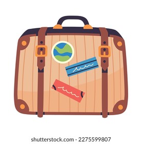 retro suitcase icon isolated design