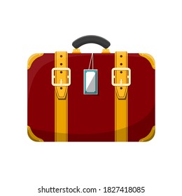 Retro Suitcase Isolated on White Background