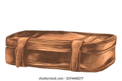 retro suitcase is the sketch vector graphics color picture