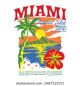 Retro Sommer Strand Grafik Tee Design