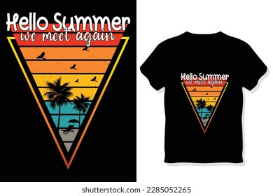 Retro summer beach t shirt designs, Summer T shirt Design Vector
