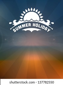 Retro summer design poster. Summer holidays typography. Vector illustration.