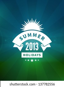 Retro summer design poster. Summer holidays typography. Vector illustration.