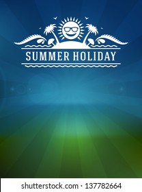 Retro summer design poster. Summer holidays typography. Vector illustration.