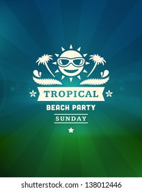 Retro summer design poster. Summer holidays typography. Vector illustration.