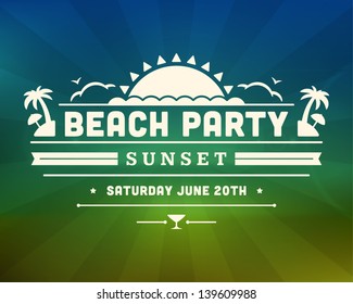 Retro summer design poster. Summer holidays typography. Vector illustration.